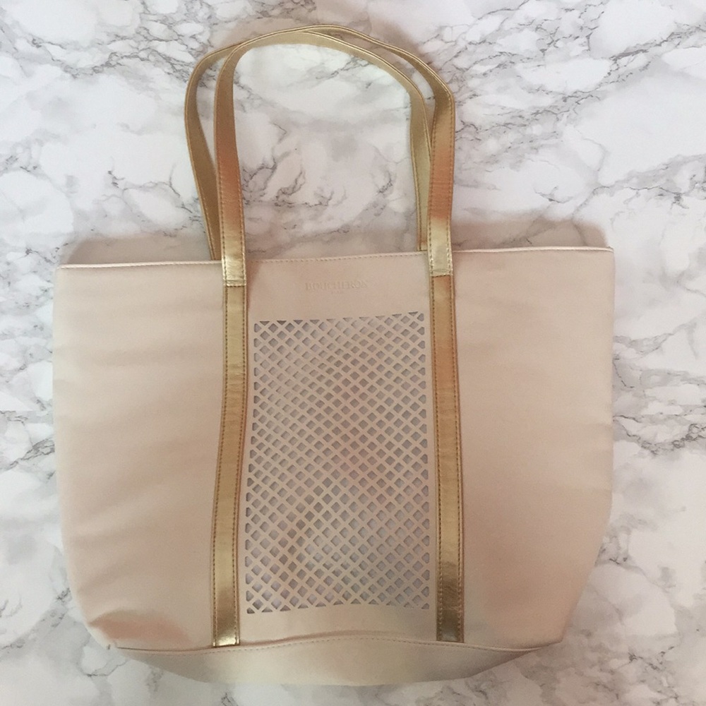 Tote! New! Cream and gold! Boucheron Paris!